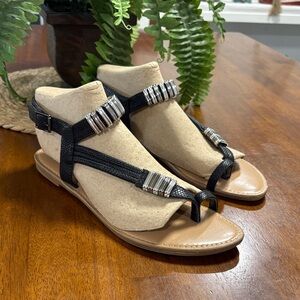 Bar III Black and Silver Strappy Sandals
